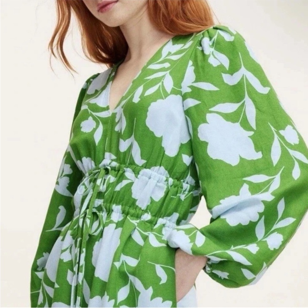 Classic Rose Linen Long Sleeve Maxi Dress Kate Spade x Target - Picture 4 of 8